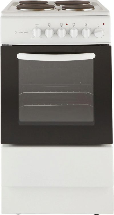 Cookworks - CES50W Single Electric Cooker - White